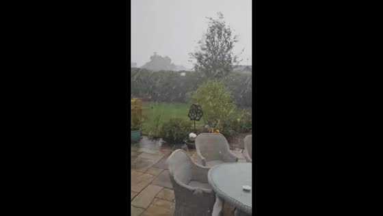 Torrential showers and thunderstorm in England, UK