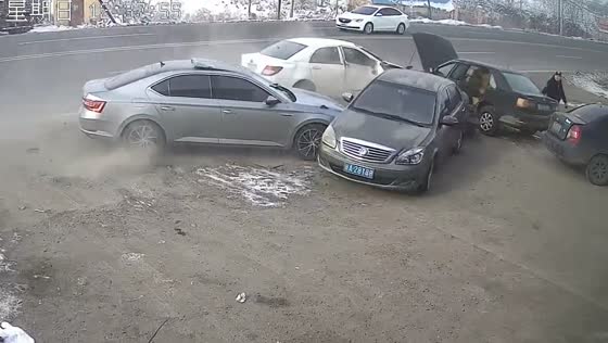 Car accident scene captured by surveillance in Xinjiang Province