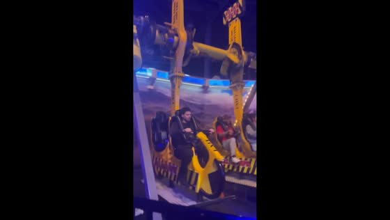 Man spins unexpectedly on Xtreme 360 Bike at WonderWorks in Pigeon Forge, USA