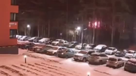 Drone explosion captured in Izhevsk, Russia