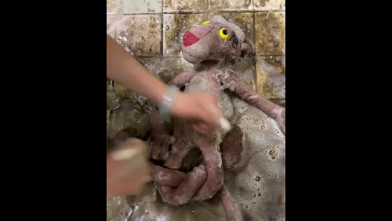 Chengdu resident restores Pink Panther stuffed toy