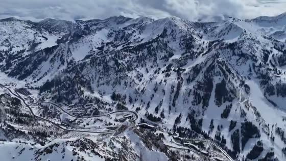 Snow-covered slopes at Alta Ski Area in Alta, Utah, USA