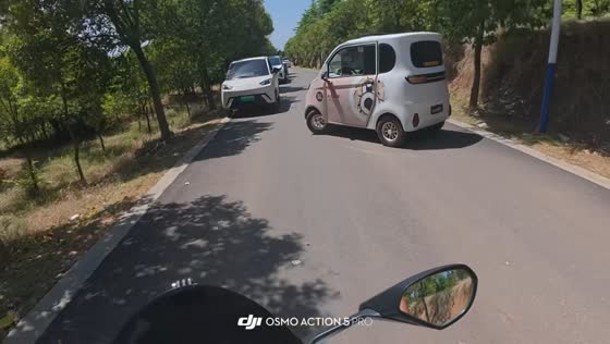 Car loses control and hits trees on both sides of road in Henan, China