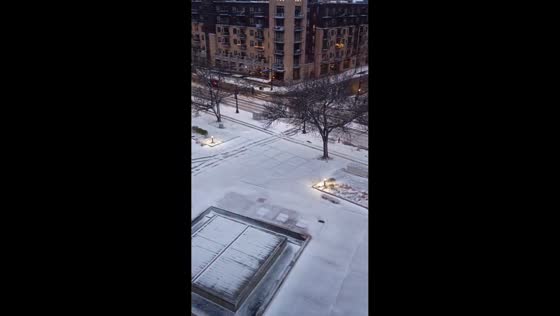 Minneapolis blanketed in snow in Minnesota, USA