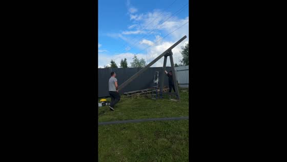 Swing assembly mishap sends wooden frame falling in Naro-Fominsk, Russia