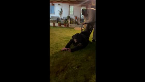 Competitive game of musical chairs ends in playful wrestle in Coltauco, Chile