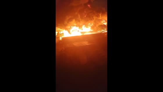 Massive industrial fire engulfs warehouse complex in Sanjiangkou, China