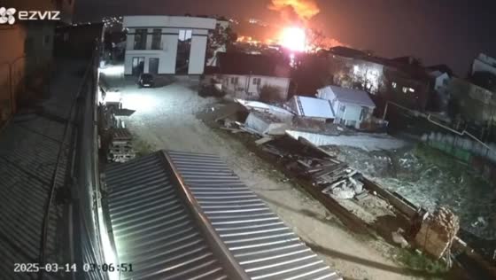 Fire at Tuapse oil depot after reported drone attack in Krasnodar, Russia