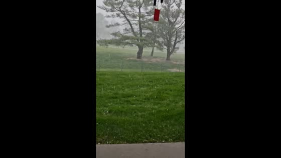 Hailstorm hits 99th and Harrison area during severe weather in Omaha, Nebraska, USA