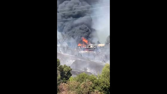 Palos Fire destroys homes as flames spread through La Habra Heights, California