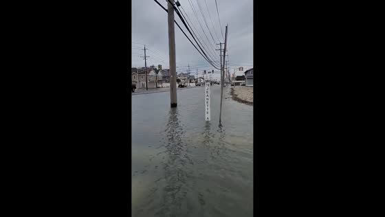 Coastal flooding hits during nor’easter in Long Beach Island, New Jersey, USA