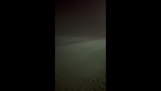 Nighttime stormy beach in North Myrtle Beach, South Carolina