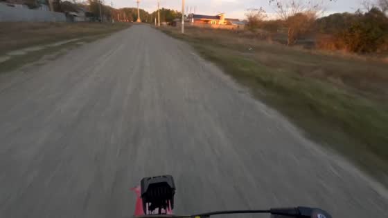 Rider falls off bike after colliding with a sheep on a rural road in Moscow, Russia