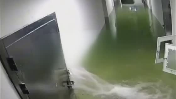 Basement pipeline failure floods underground parking in Khabarovsk, Russia