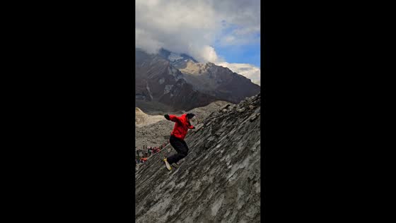Ice climbing technique demonstrated in Manali, India