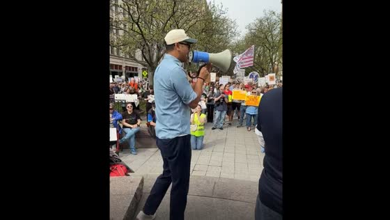 Protesters rally in Cincinnati against Trump administration policies