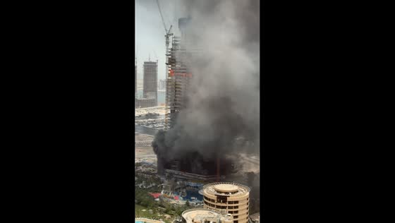 Fire breaks out at under-construction high-rise in Dubai Marina, UAE