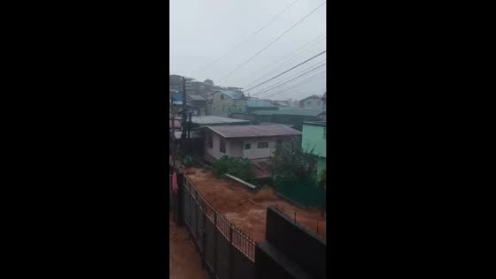Severe rainstorm flooding in La Trinidad, Benguet