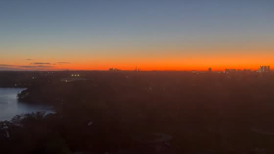 Stunning sunrise illuminates the skyline over Cambridge, Massachusetts, USA