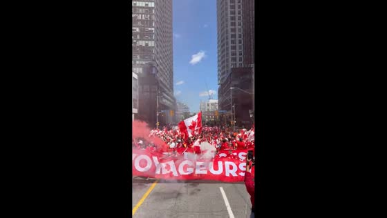 Thousands march to BMO Field ahead of Canada’s historic home World Cup match in Toronto