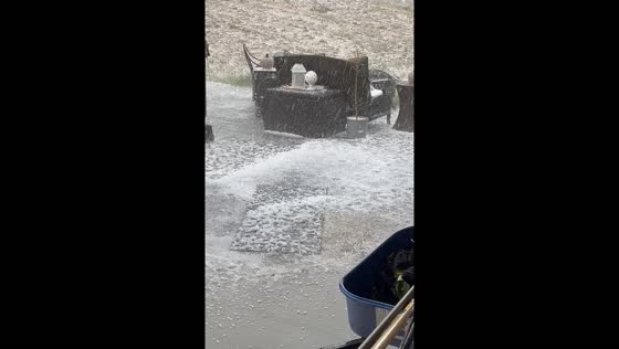 Hail and rain hit Falcon, Colorado, USA