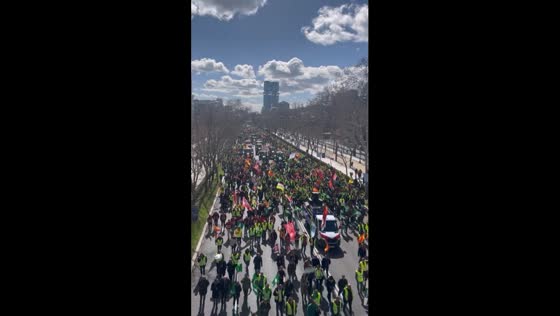 Farmers with tractors descend on Madrid, protesting EU agricultural policy
