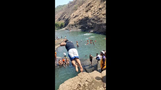 Cliff diving adventure captured in Jawhar, Maharashtra