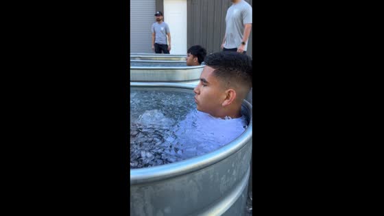Icy challenge: father-son bonding in California chills