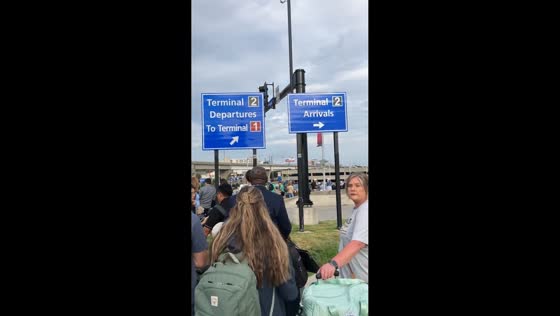 Massive crowds and delays hit airport after religious convention in St. Louis, Missouri, USA