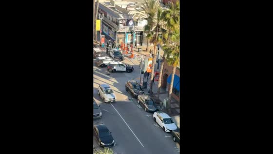 Police secure scene after fatal shooting in Long Beach, California, USA