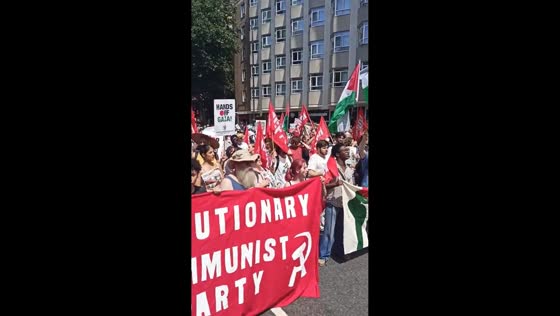 Pro-Palestinian march in support of Iran’s supreme leader draws large crowd in London, England, UK