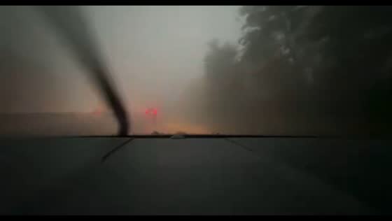 Severe hailstorm causing near-zero visibility on highways in Tennessee, USA