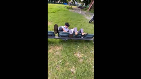 Santa Cruz bench rockers fall over backwards