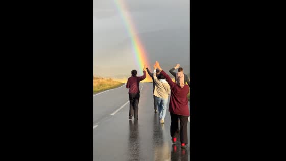 Double rainbow spotted in Katonkaragay District, Kazakhstan