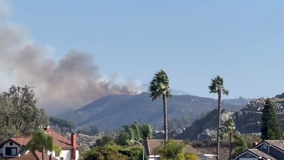 Rancho San Diego: Video footage captures distant mountain wild fire smoke