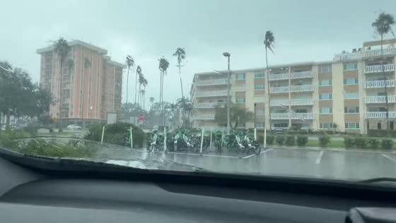 Heavy rain squalls and strong winds sweep through St. Petersburg amid Hurricane Isaias, Florida, USA