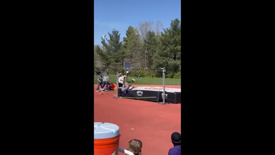High jump mishap as athlete hits hurdle in Greenville, South Carolina