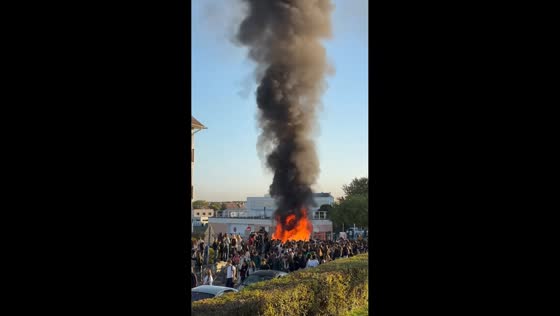 Student protest turns tense as fires erupt outside high school in Caen, France