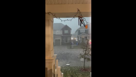 Hailstorm hits Northwest Calgary, Canada
