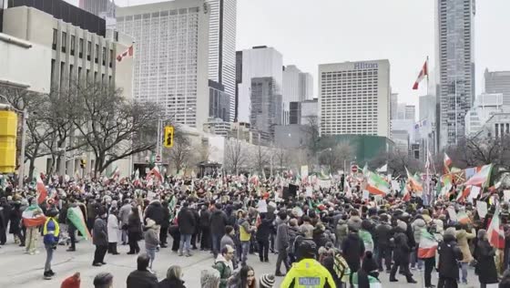 Iranian Canadians rally outside U.S. consulate in Toronto, Canada