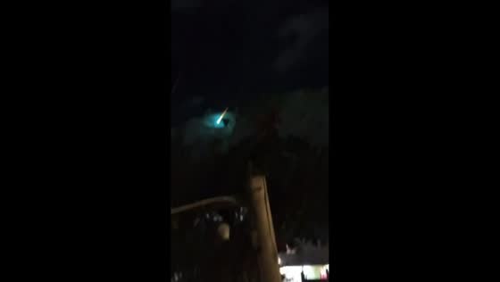 Bright fireball lights up night sky over Colón neighborhood in Buenos Aires, Argentina