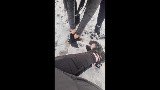 Hiker gets stuck in the mud in Peak District, England, UK