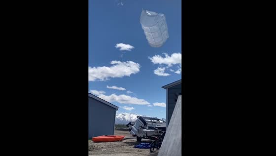 Greenhouse cover lands near person in Spring Creek, Nevada