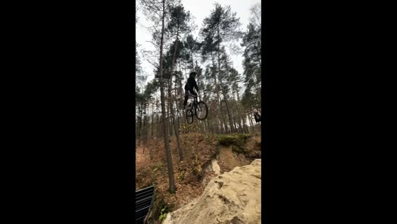 Determined teen successfully lands bike ramp jump in Suszec, Poland