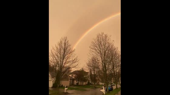 Giant rainbow graces Columbus skyline: captured on video