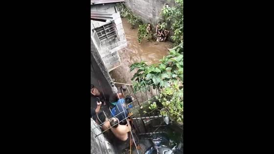 Children rescued from swift water in Villa San Juan, Taytay, Rizal