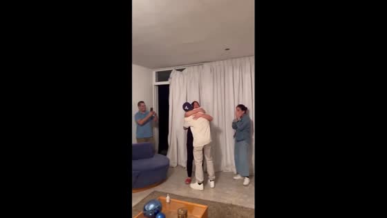Emotional family reunion: son surprises loved ones after 4 years apart