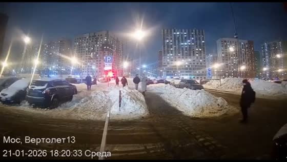 Cyclist accidentally hits barrier in road incident in Moscow, Russia