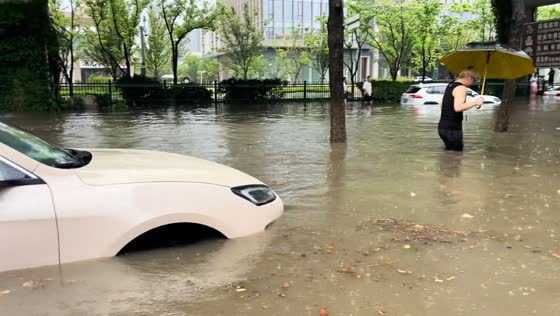 Tropical Storm Dolphin triggers deep urban flooding in Jiangsu, China