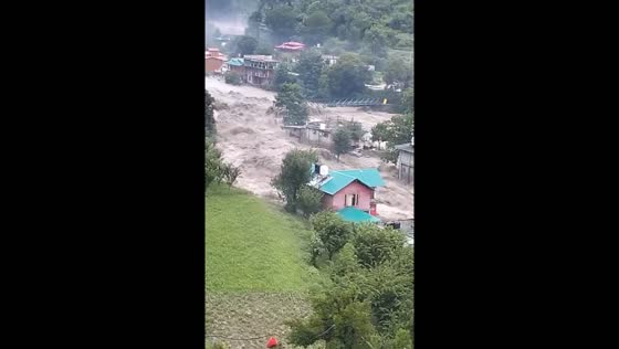 Floodwaters ravage Tirthan Valley, Himachal Pradesh, India